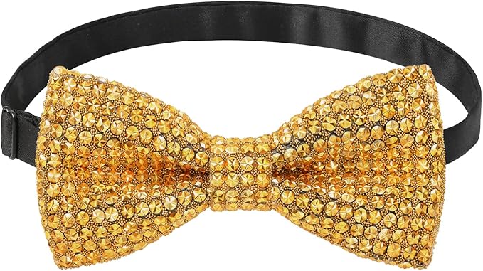 Rhinestone Yellow Bow Tie