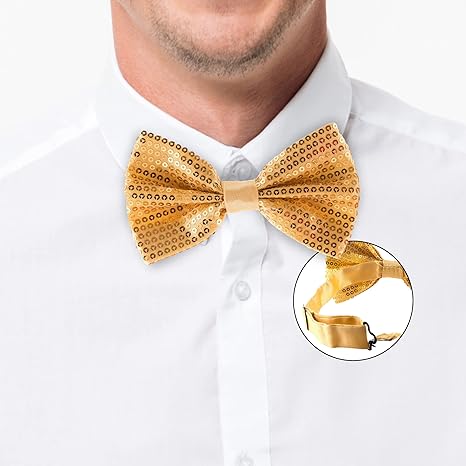 Fashion Sequins Yellow Bow Tie