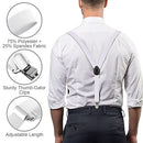 Men's Classic White Bow Tie & Suspenders Set