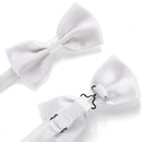 Men's Classic White Bow Tie & Suspenders Set