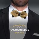 Rhinestone Gold Bow Ties for Men with Adjustable Length