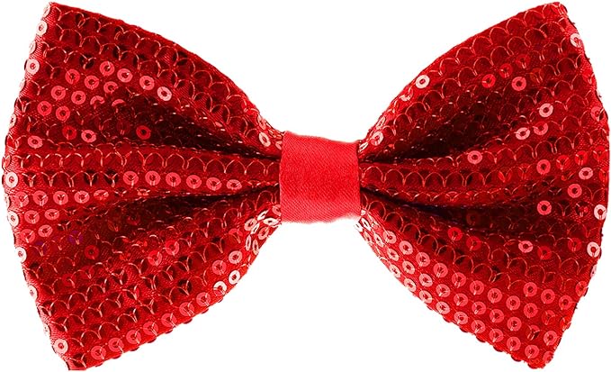 Fashion Sequins Red Bow Tie