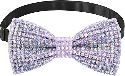 Rhinestone Light Purple Bow Tie