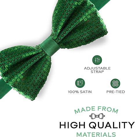 Fashion Sequins Green Bow Tie