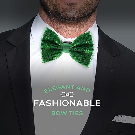 Fashion Sequins Green Bow Tie