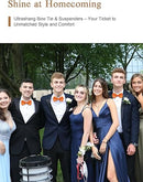 Men's Classic Orange Bow Tie & Suspenders Set