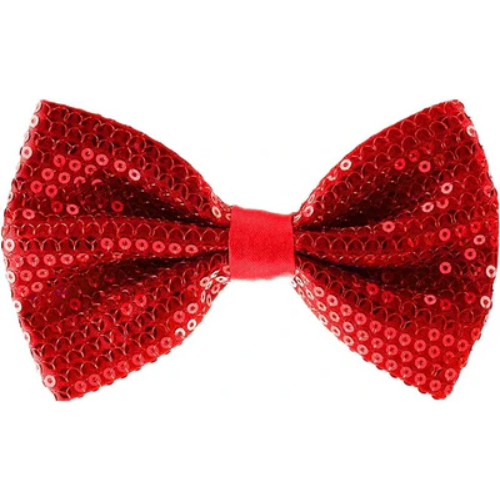 Fashion Sequins Red Bow Tie