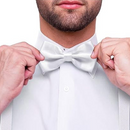 Men's Classic White Bow Tie & Suspenders Set