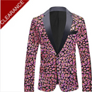 Men's Sequin Geometric Mosaic Pink Tuxedo