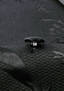 Black 2-Piece Floral Jacquard Tuxedo