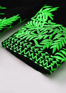 Green Embroidery Black Velvet Tuxedo