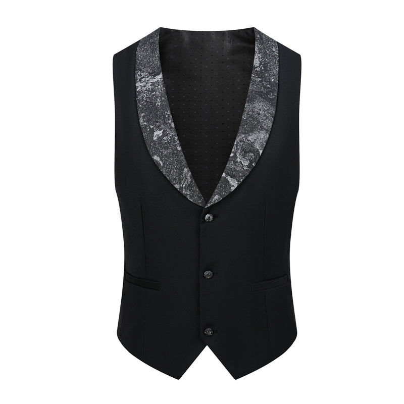 silver galaxy black suit vest