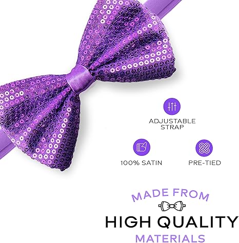 Fashion Sequins Purple Bow Tie