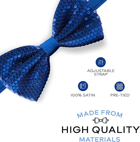 Fashion Sequins Navy Bow Tie