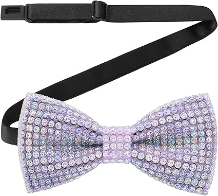 Rhinestone Light Purple Bow Tie