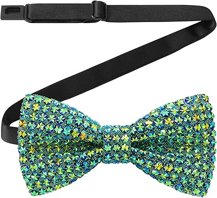 Rhinestone Green Bow Tie