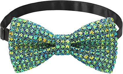 Rhinestone Green Bow Tie