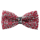 Rhinestone Carmine Bow Ties for Men with Adjustable Length