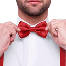 Men's Classic Burgundy Bow Tie & Suspenders Set