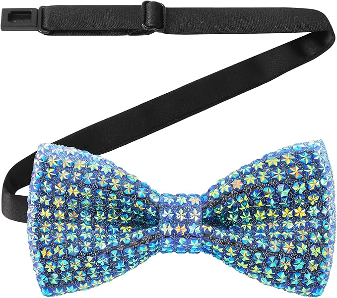 Rhinestone Blue Bow Tie