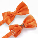 Men's Classic Orange Bow Tie & Suspenders Set