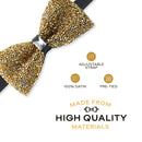 Rhinestone Gold Bow Ties for Men with Adjustable Length
