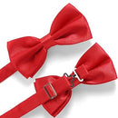 Men's Classic Burgundy Bow Tie & Suspenders Set