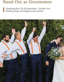 Men's Classic Orange Bow Tie & Suspenders Set