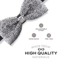 Rhinestone Silver Bow Ties for Men with Adjustable Length