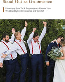 Men's Classic Burgundy Bow Tie & Suspenders Set