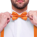 Men's Classic Orange Bow Tie & Suspenders Set