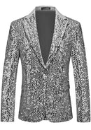 Metallic Silver Sequin Suit