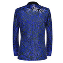 Veste de smoking à sequins bleu cachemire noir pour homme