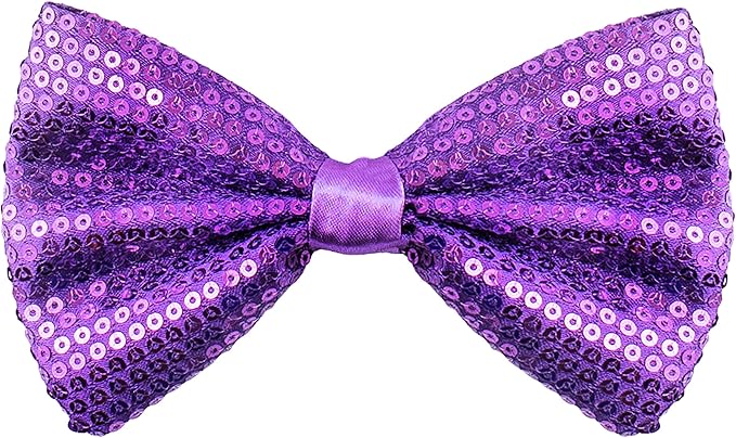 Fashion Sequins Purple Bow Tie