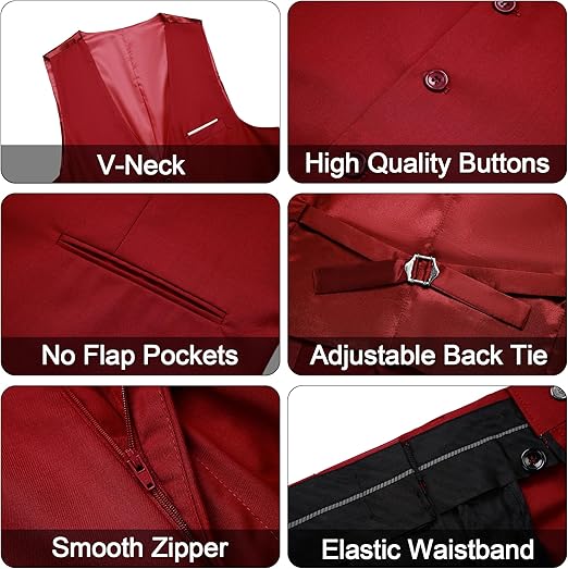 Men's Slim Fit Classic One Button Red Blazer