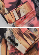 Traje de solapas con muesca y grafiti de color para hombre