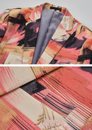 Traje de solapas con muesca y grafiti de color para hombre