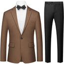 Plaid Sequin Brown Suit