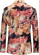 Traje de solapas con muesca y grafiti de color para hombre