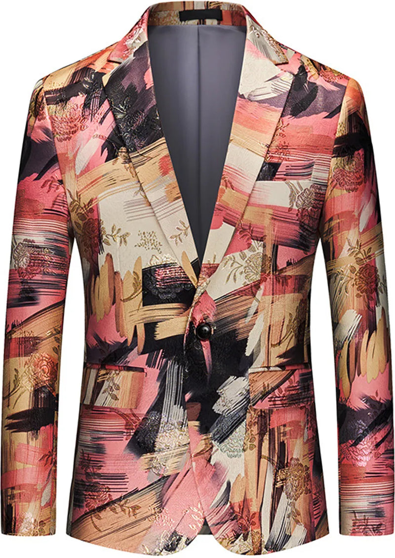 Costume homme à revers crantés, style graffiti