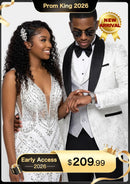 Men's 3-Piece Silver Jacquard White Wedding Suit