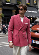 Slim Fit Dusty Rose Double-Breasted Suit (2-Piece)