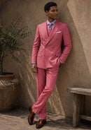 Slim Fit Dusty Rose Double-Breasted Suit (2-Piece)
