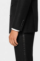 Micro-Textured Black Double-Breasted Tuxedo (2-Piece)