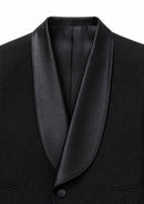 Micro-Textured Black Double-Breasted Tuxedo (2-Piece)