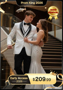 Men's 3-Piece Black Lapel  One-Button White Tuxedo