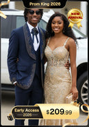 Men's 3-Piece Rhinestone Embellishments Wedding Navy Tuxedo