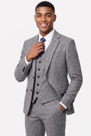 Men's 3-Piece Slim Fit Wool Blend Gray Suit