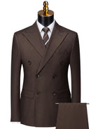 shadow stripe dark brown suit