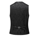 Men's 3-Piece Black Rose Embroidery Shawl Lapel Wedding Suit